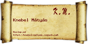 Knebel Mátyás névjegykártya